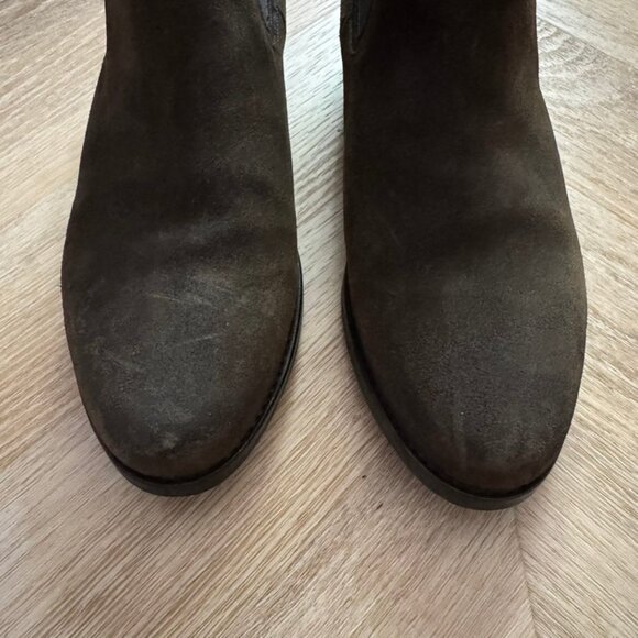 Thursday everyday Womens Suede Brown Leather Ankle Chelsea Boots Sz 9.5 - Picture 6 of 7